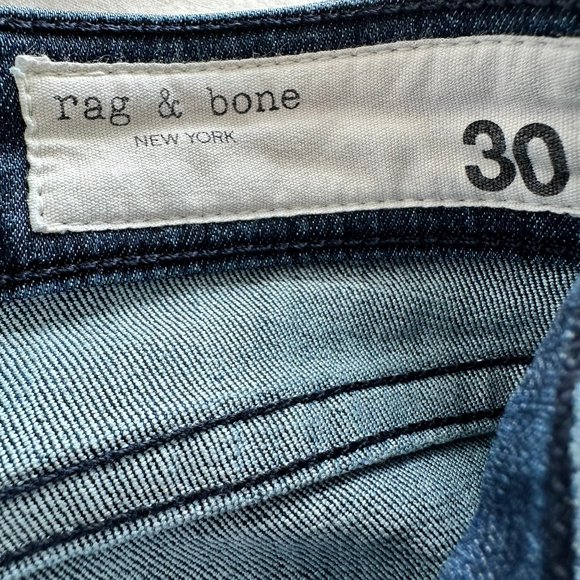 Women's Rag and Bone Cate Mid-Rise Anke Skinny Jeans Size 30 Blue Wash EUC - Picture 7 of 9